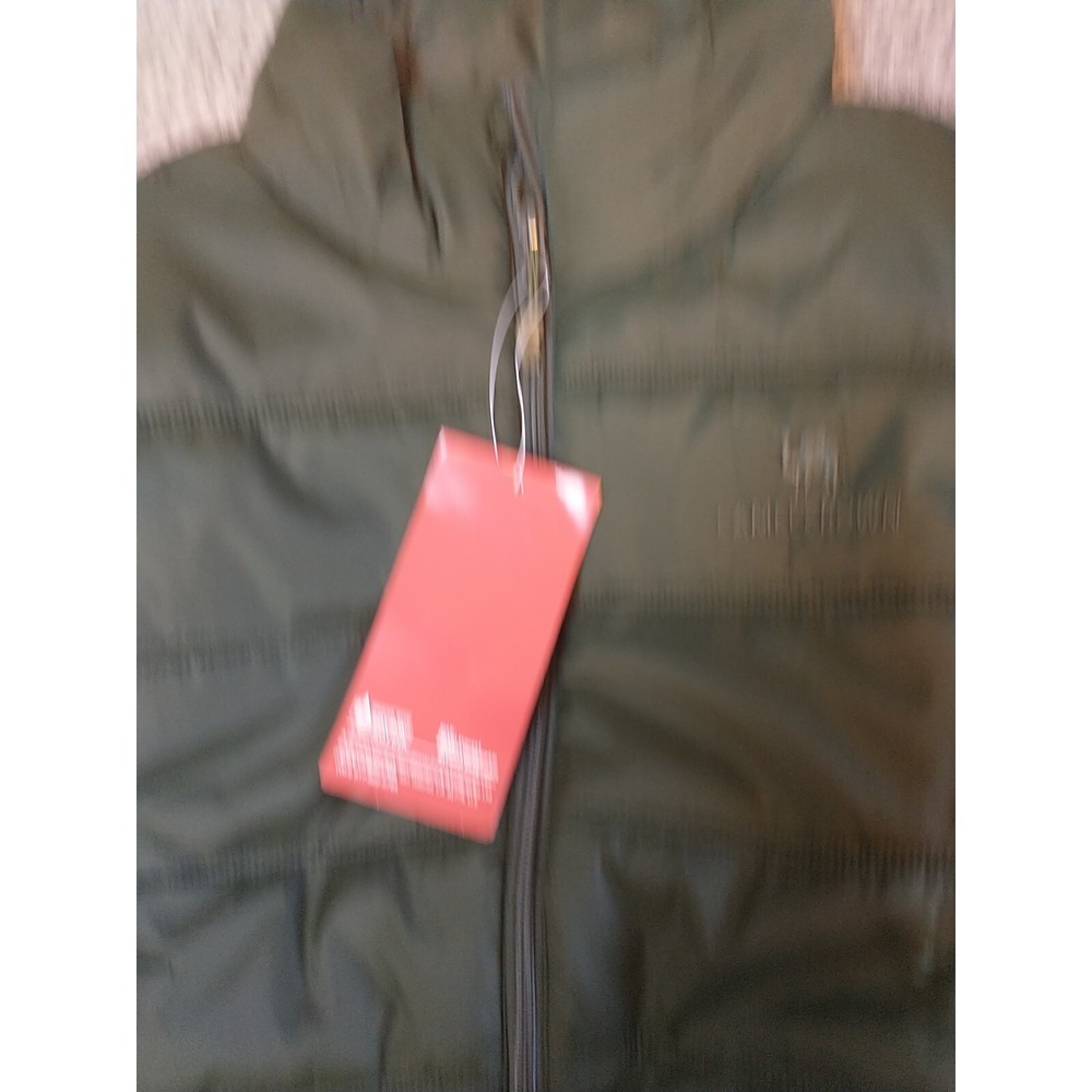 Camel Crown Mens Puffer Vest Medium Olive Green Quilted Full Zip Stand Collar - Picture 3 of 13